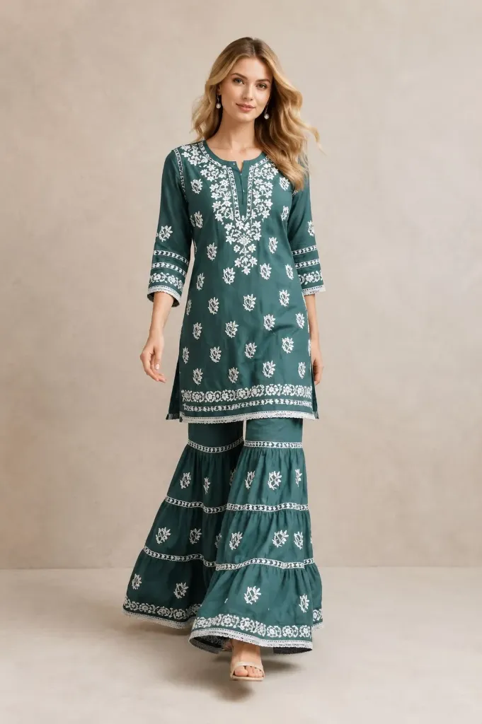 Teal Green Kurti (M, Teal Grean)
